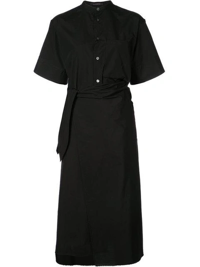 Shop Y's Tie Waist Shirt Dress - Black
