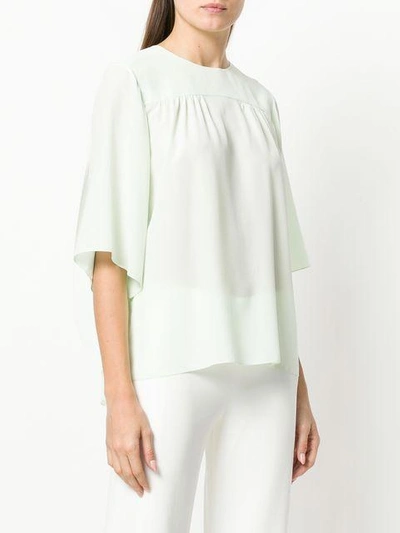 Chloé Fluid Trapeze Blouse In Green