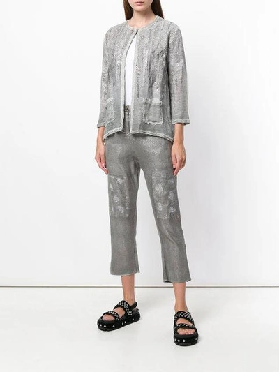 Shop Avant Toi Cropped Straight-leg Trousers - Grey