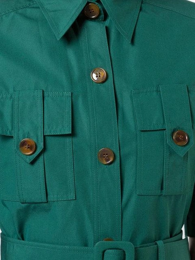 Shop Derek Lam Short Sleeve Utility Shirt Dress - Green