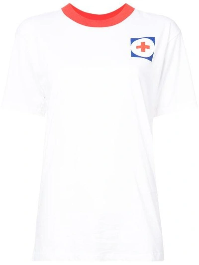 Off white Red Cross Cotton T shirt In White ModeSens