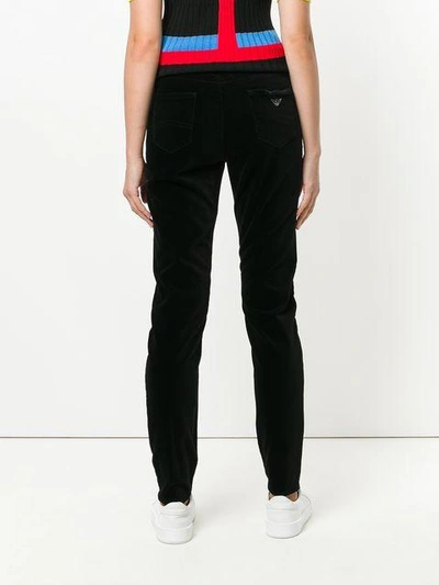 Shop Armani Jeans Straight Trousers - Black