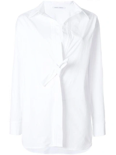 Shop Alberta Ferretti Front Knot Shirt In White