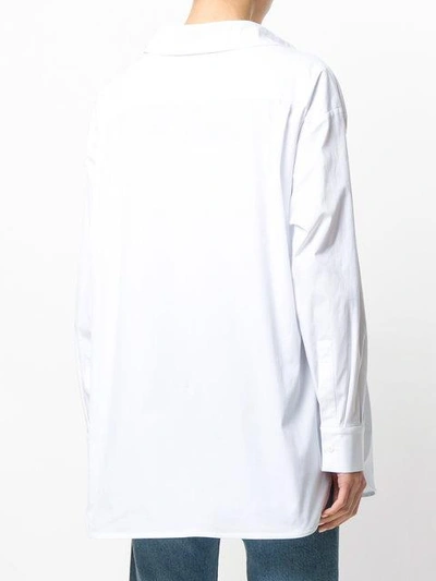 Shop Alberta Ferretti Front Knot Shirt In White