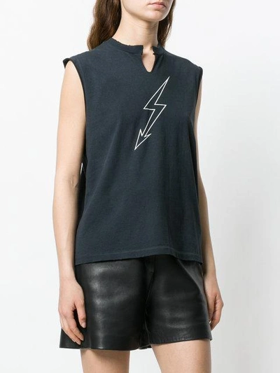 Shop Givenchy Lightning Print Sleeveless Top In Blue