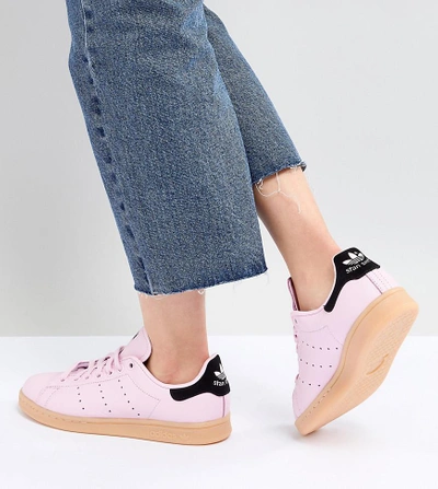 Shop Adidas Originals Stan Smith Sneakers In Pink With Gum Sole - Pink