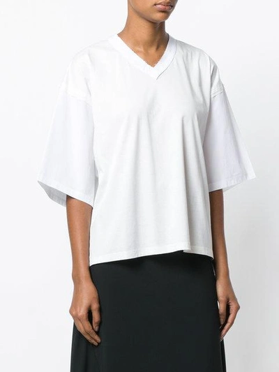 Shop Jil Sander Loose V-neck T-shirt - White