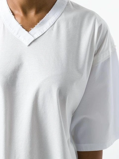 Shop Jil Sander Loose V-neck T-shirt - White