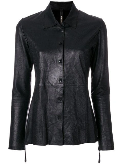 Shop Olsthoorn Vanderwilt Shirt Leather Jacket In Black
