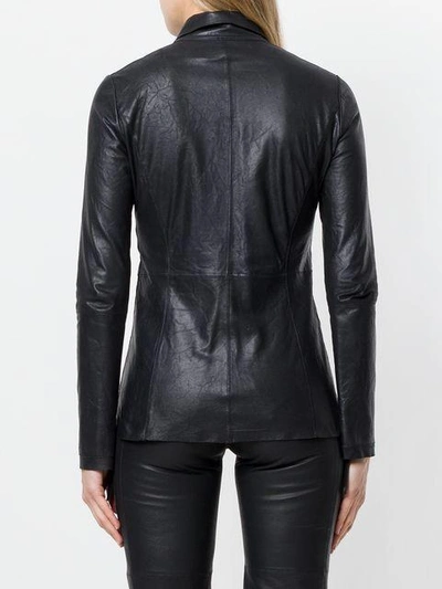 Shop Olsthoorn Vanderwilt Shirt Leather Jacket In Black