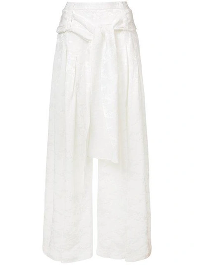 Shop Rosie Assoulin Pleated Wide Leg Trousers In White