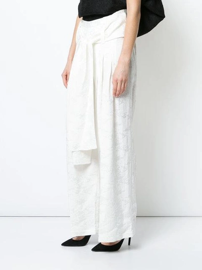 Shop Rosie Assoulin Pleated Wide Leg Trousers In White