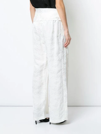Shop Rosie Assoulin Pleated Wide Leg Trousers In White