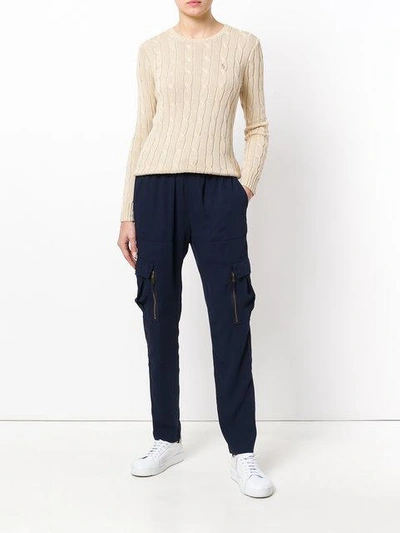 Shop Polo Ralph Lauren Cable-knit Sweater - Neutrals In Nude & Neutrals