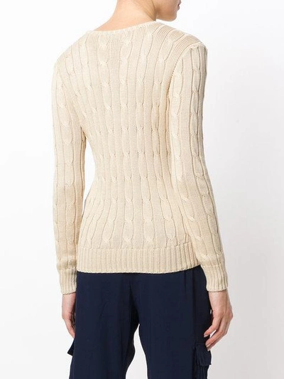 Shop Polo Ralph Lauren Cable-knit Sweater - Neutrals In Nude & Neutrals