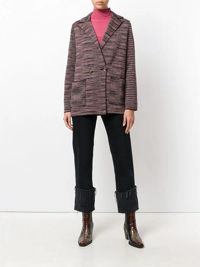 Shop M Missoni Double Breasted Jacket - Multicolour