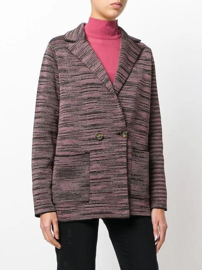 Shop M Missoni Double Breasted Jacket - Multicolour