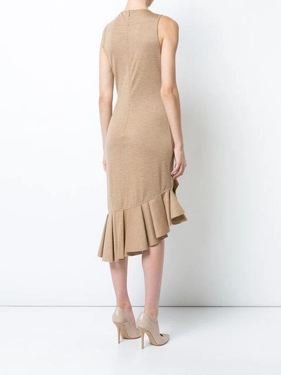 Shop Givenchy Sleeveless Ruffle Dress In Neutrals