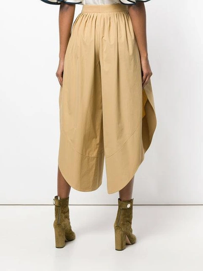 Shop Chloé Cropped Wide-leg Trousers - Neutrals