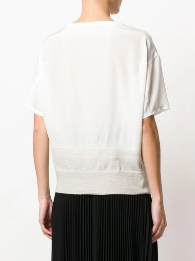 Shop Agnona Two Tone Blouse In White