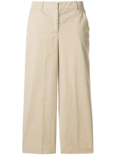 Shop Kiltie Cropped Trousers In Neutrals