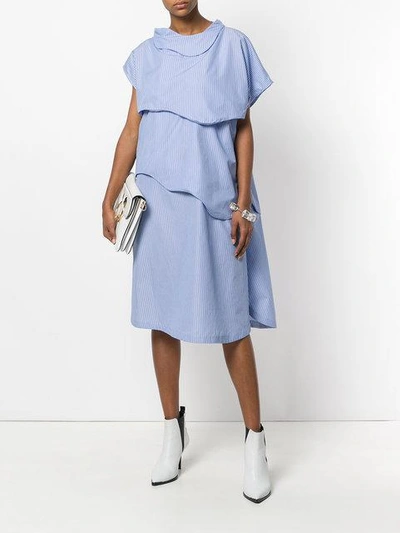 Shop Société Anonyme 3d Pinstripe Dress - Blue