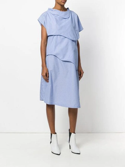 Shop Société Anonyme 3d Pinstripe Dress - Blue
