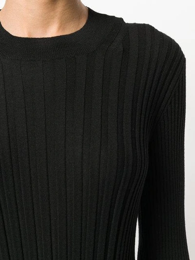 Shop Maison Margiela Ribbed Knit Dress In Black