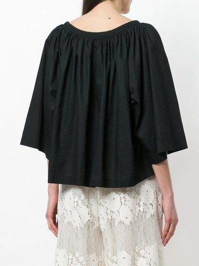 Shop Antonio Marras Cropped Sleeve Blouse - Black