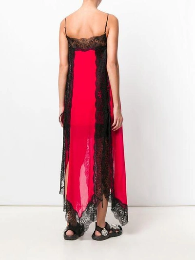 Shop Christopher Kane Lace Trim Layered Dress In Red