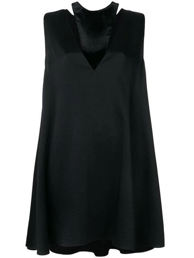 Shop Valentino V-neck Flared Dress - Black