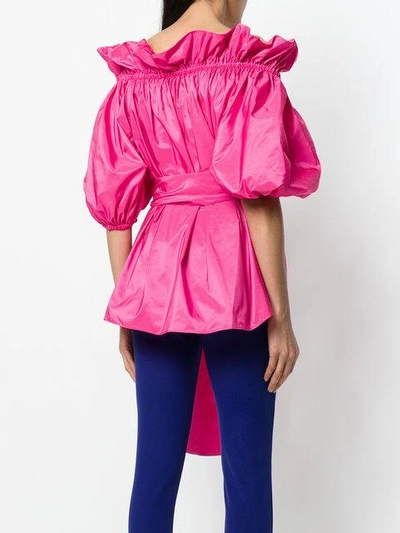 Shop Stella Mccartney Off-the-shoulder Belted Blouse In Pink