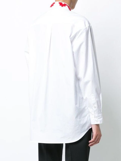 Shop Simone Rocha Shirt With Beaded Appliqué In White