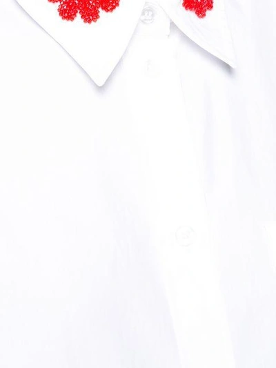Shop Simone Rocha Shirt With Beaded Appliqué In White