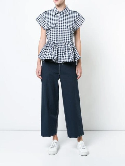 Shop Harvey Faircloth Sailor Cropped Trousers In Blue