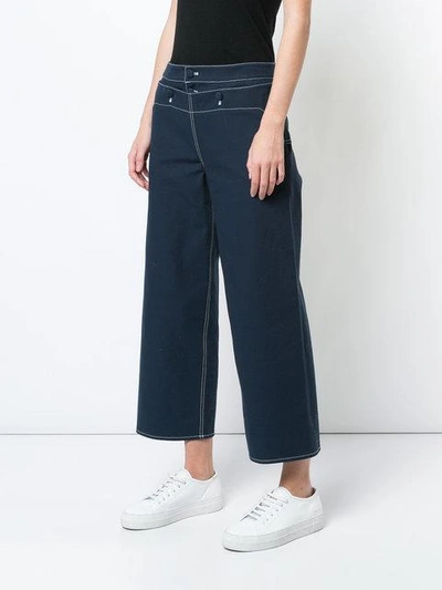 Shop Harvey Faircloth Sailor Cropped Trousers In Blue