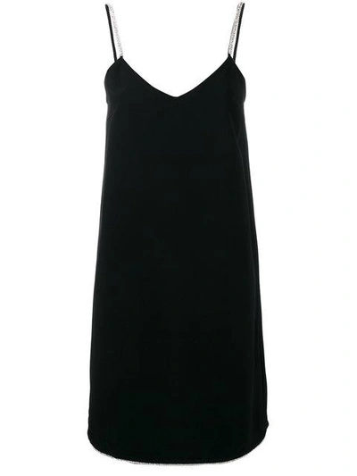 Shop Gianluca Capannolo Crystal Embellished Slip Dress In Black