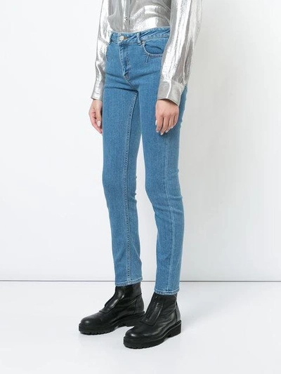 Shop Julien David Woven Skinny Jeans In Blue