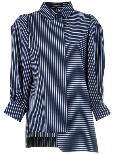 Shop Gloria Coelho Asymmetric Striped Shirt - 1003