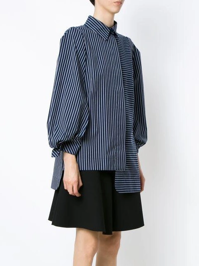 Shop Gloria Coelho Asymmetric Striped Shirt - 1003