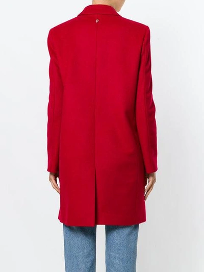 Shop Dondup Fitted Button Up Coat - Red