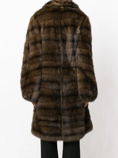 Shop Liska Oversized Coat In Brown