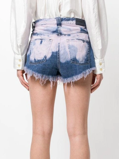 Shop Diesel De-ginger Bleached Denim Shorts - Blue