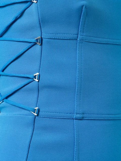 Shop Dion Lee Seidenkleid Mit Spitzeneinsatz - Blau In Blue