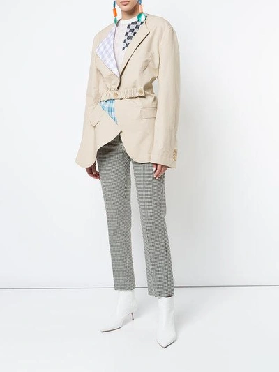 Shop Loewe Asymmetric Patchwork Jacket - Grey