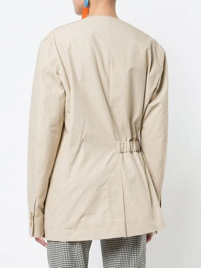 Shop Loewe Asymmetric Patchwork Jacket - Grey