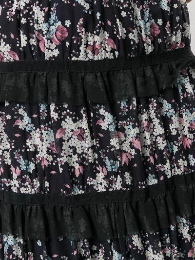 Shop Giuseppe Di Morabito Tiered Floral Skirt In Black