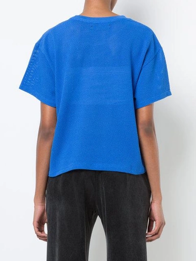 Shop Amiri 22 Mesh Cropped T-shirt - Blue