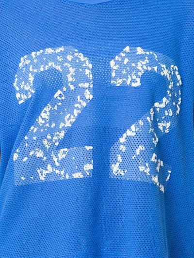 Shop Amiri 22 Mesh Cropped T-shirt - Blue