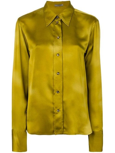 Shop Bottega Veneta Chamomile Silk Shirt In Yellow